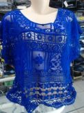 Blusa de renda azul